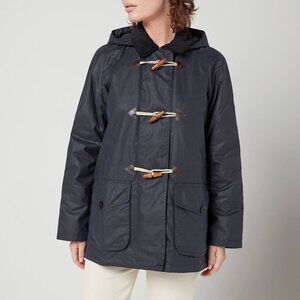 NWT Barbour 6 Merlin Waxed Jacket Lined Navy Toggle Hooded